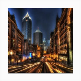 Shanghai City At Night Canvas Print