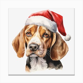 Beagle Santa Hat 1 Canvas Print