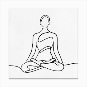 Meditating Woman Line Drawing Canvas Print