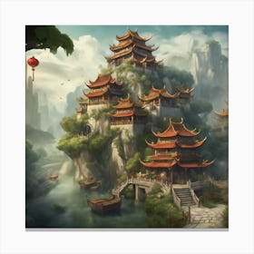 Chinese Village 1 Canvas Print