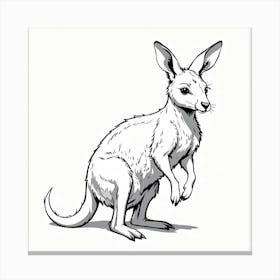 Line Art kangaroo 1 Canvas Print