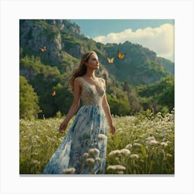 Butterfly In The Meadow Canvas Print