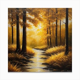 Stream In The Forest 13 Canvas Print