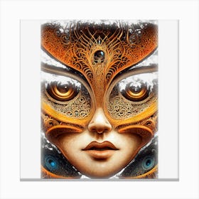 Fantasy Women Wearing Magical Mystical Mask Occultism Canvas Print