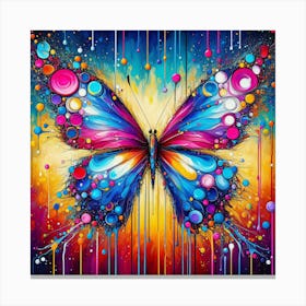 Modern Drip Painting of Butterfly II Canvas Print