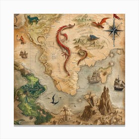 Fantasy Map 4 Canvas Print