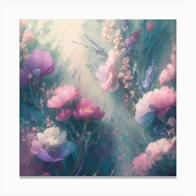 Pink And Purple Flowers Canvas Print