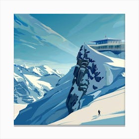 A Jungfraujoch In Switzerland Minimal Canvas Print