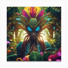 Imagination, Trippy, Synesthesia, Ultraneonenergypunk, Unique Alien Creatures With Faces That Looks (6) Canvas Print