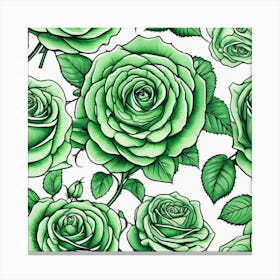 Green Roses 12 Canvas Print