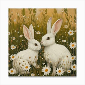 White Rabbits Fairycore Painting 2 Canvas Print