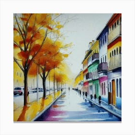 Autumn Street Canvas Print