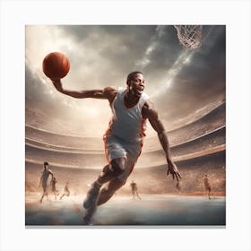 Basketball Player In Action Canvas Print