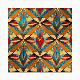 Firefly Beautiful Modern Abstract Detailed Native American Tribal Pattern And Symbols With Uniformed (18) Canvas Print