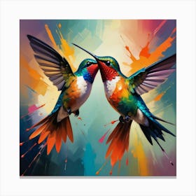 Hummingbirds Art Print 1 Canvas Print