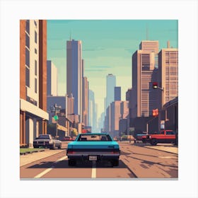 Car In The City Canvas Print