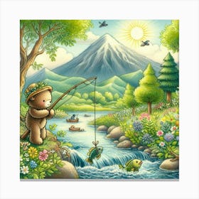 Bear Fishing Canvas Print