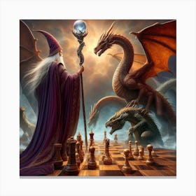 Chess With Dragons 2 Canvas Print