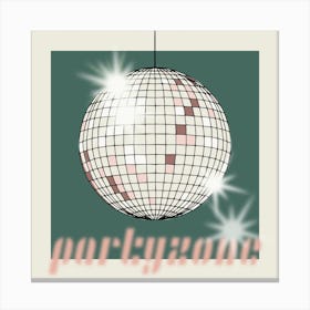Celebrate The 80s Partyzone Green Square Canvas Print