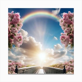 Rainbow Over A Bridge Canvas Print