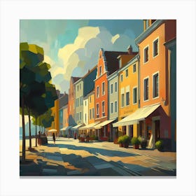 Street Scene Painting Canvas Print