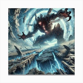 A Dramatic Sci Fi Scene Showing Riftbreaker, The C Canvas Print