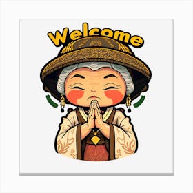 Welcome Chinese Lady Canvas Print