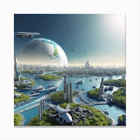 Futuristic City 45 Canvas Print