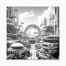 Futuristic City 12 Canvas Print