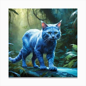 Jungle Frost Prowler Cat Canvas Print