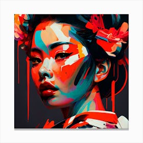 Abstract Geisha Fine Art Style Portrait 3 Canvas Print