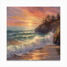 Claude Monet inspired seascape 1 Canvas Print