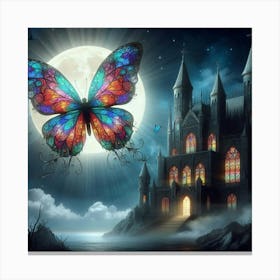 Butterfly In The Castle Canvas Print