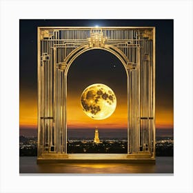Moonlight Through An Arch Canvas Print