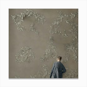 Man Looking At A Wall Canvas Print