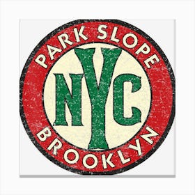 Park Slope Brooklyn Nyc Vintage Road Sign Distressed Print Canvas Print