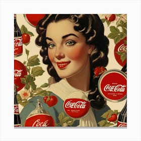 Default Default Vintage And Retro Coca Cola Advertising Aestet 3 (4) Canvas Print
