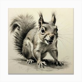 Squirrel Drawing 3 Canvas Print