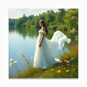 White Dress By The Lakeside Stampe su tela