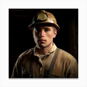 Firefly Weathered Portrait Of A Miner In The Shadows 59894 (2) Canvas Print