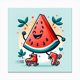 Watermelon Skateboard Canvas Print