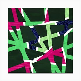 Road To Know Where - Lime Fuchsia Canvas Print