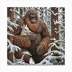 Bigfoot And Bunny 1 Canvas Print