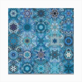 Snowflakes Blue Pattern Canvas Print