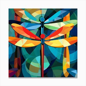 Dragonfly Abstract Painting Canvas Print