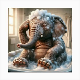 Elephant In The Bath 1 Canvas Print