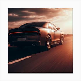 Dodge Charger At Sunset Canvas Print