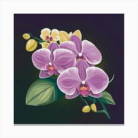 Orchids On A Dark Background Canvas Print