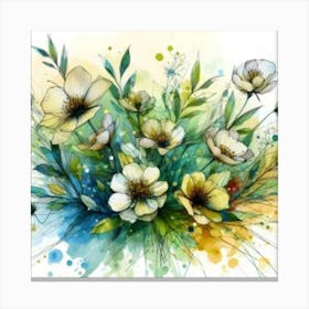 Watercolor Flowers Canvas Print