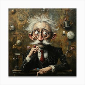 Old Man With Clocks Canvas Print